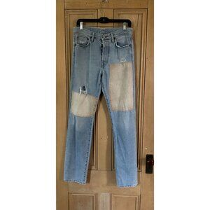 Acne Studios Women Patchwork Button Fly Designer Denim Jeans Size 29 Blue AN EXC